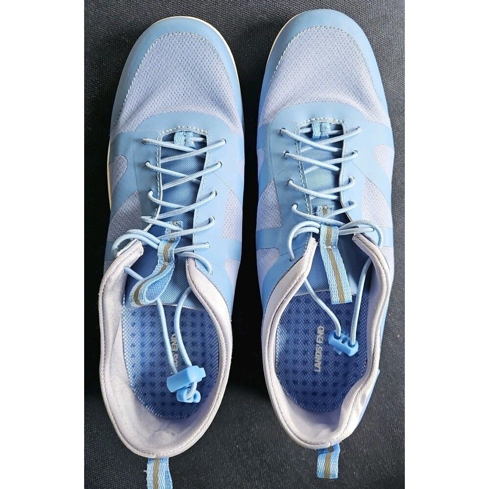 NEW Lands End Bungee Lace Blue Water Oxford Slip On Shoes Size 11